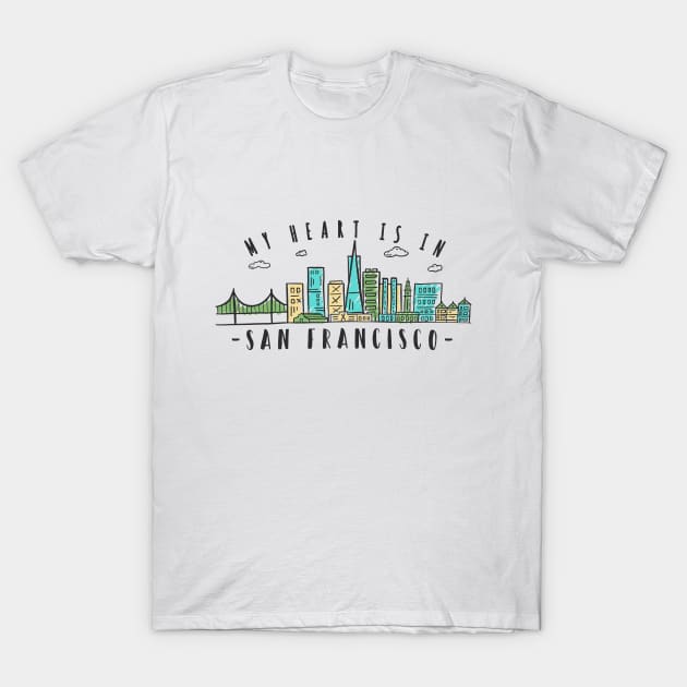 San Francisco Skyline Design T-Shirt by LR_Collections